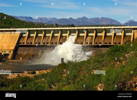Clanwilliam Dam On The Olifants River With Open Flood Gates