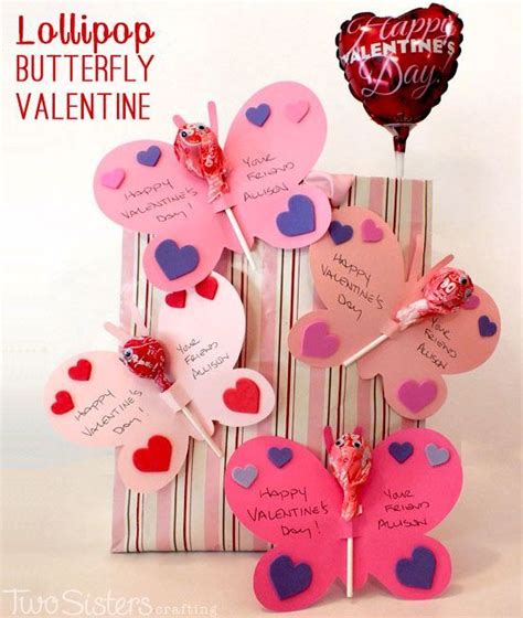 Lollipop Butterfly Valentine Valentines Day Cards Diy Valentines For