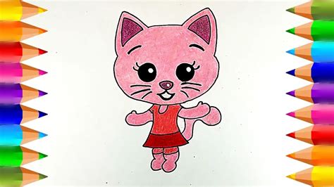 Cómo Dibujar Y Colorear A La Gatita Mei Li De Plim Plim Dibujos Para