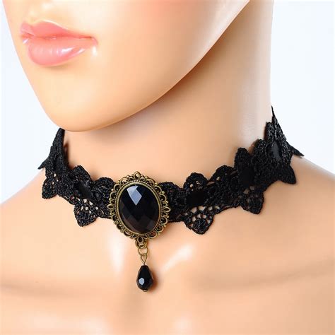 Youniker Retro Handmade Choker Necklace For Women Gothic Black Lace