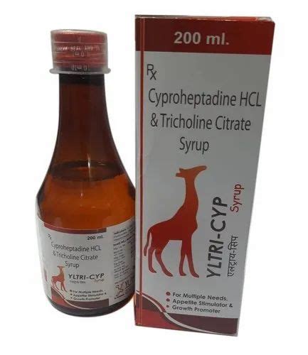 Cyproheptadine Hcl And Tricholine Citrate Syrup Packaging Type Bottle