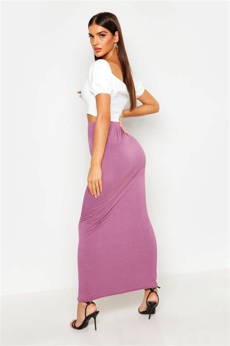 Womens Basic Jersey Maxi Skirt Grey 2