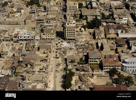 An Aerial Photograph Of Downtown Port Au Prince Haiti Taken On Jan