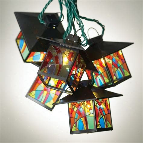 Mission Tiffany Style Lantern String Party Lights 92567