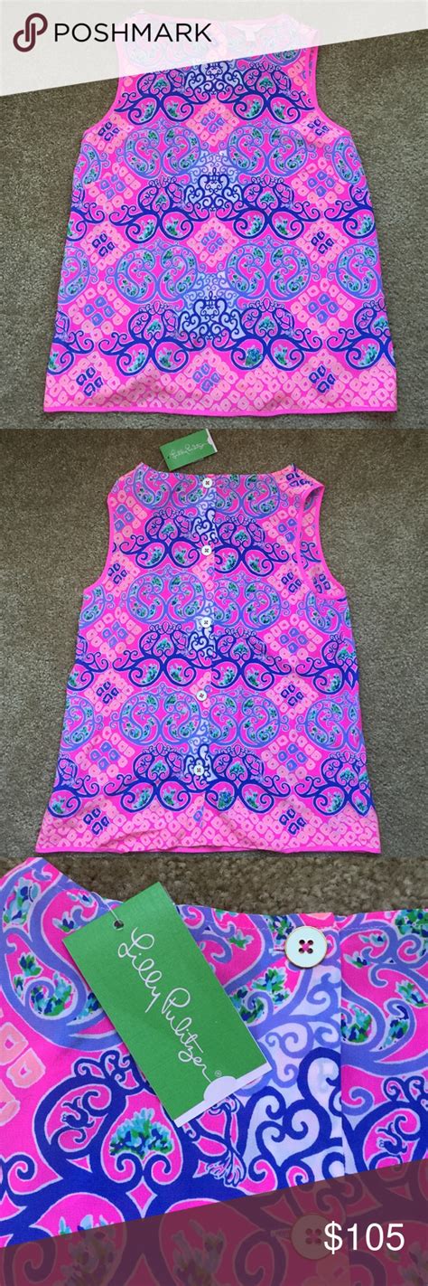 Lilly Pulitzer Sleeveless Silk Top W Back Buttons Lilly Pulitzer