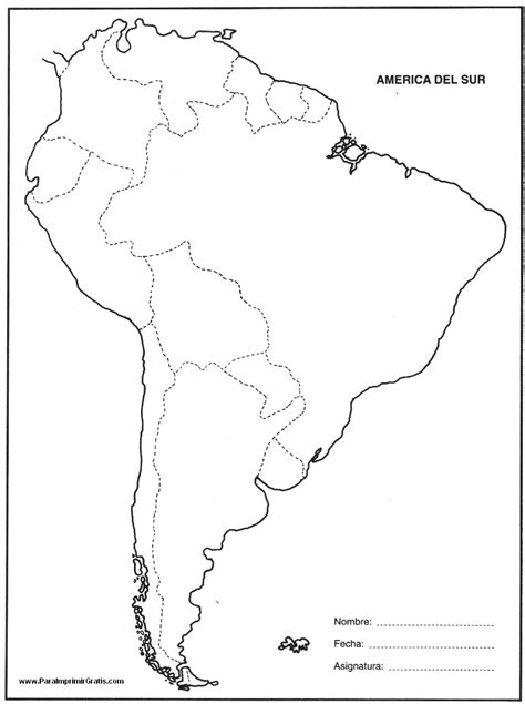 Mapa Politico America Del Sur Para Colorear Imagui