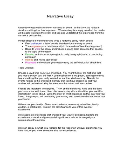 Get Best Narrative Essay Topics Most Popular Scholarship
