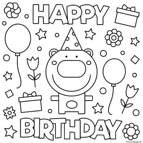 Happy Birthday Balloon Coloring Pages Happy Birthday Coloring Pages