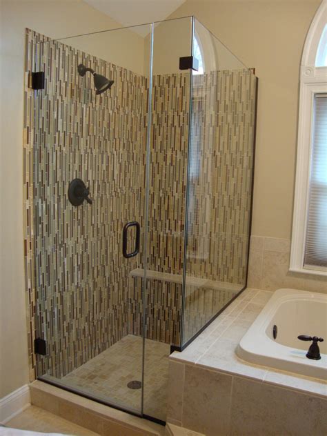 Wonderfall trench™ featuring an infinity shower floor™. Corner Shower Enclosure - Modern - Bathroom - DC Metro - by Shower Door Experts