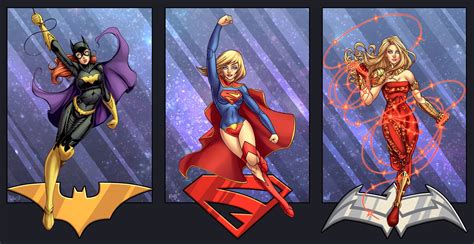 Drumfish Productions Dcnu Supergirl Batgirl And Wondergirl Print By