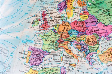 Globe Map Of Close Up Of The European Countries Stock Photo Image Of