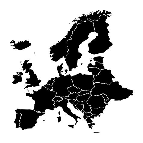 Black And White Europe Map Free Pdf Printables Printablee