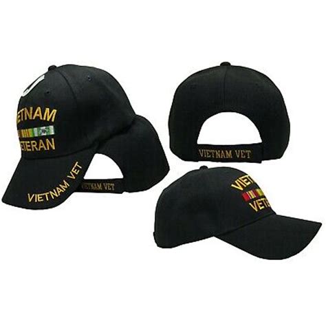 Vietnam Veteran Vet Black Yellow Baseball Hat Ball Cap High Quality