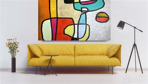 Vibrant Colorful Mid Century Modern Abstract 0 14 Contemporary Oil Art