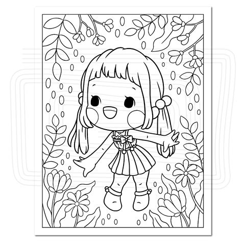 Cute Girls Vol 4 Coloring Pages Etsy