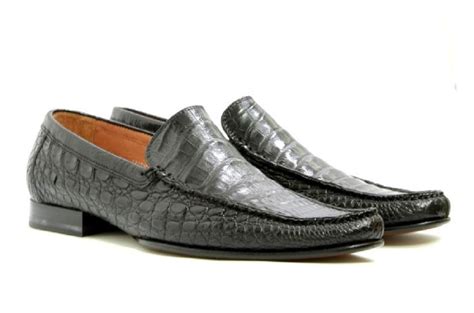 Mens Eye Exotic Alligator And Ostrich Skin Leather Shoes Ts 170 Black