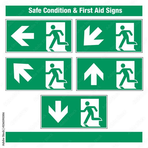 Iso 7010 Standard Safe Condition First Aid Signs Emergency Exit