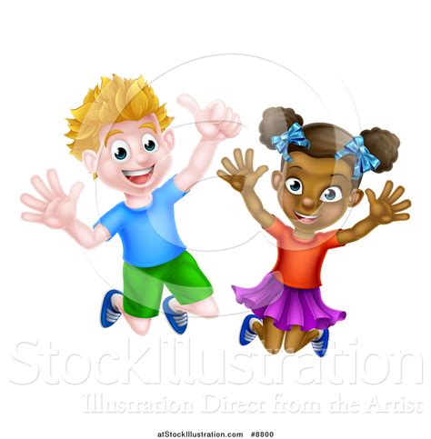 Vector Illustration Of A Cartoon Happy Excited White Boy