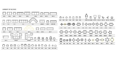 Templates Furniture Sofas And Dining Tables Cad Block For Autocad File