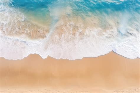 Premium Ai Image An Aerial View Of A Sandy Beach With Waves