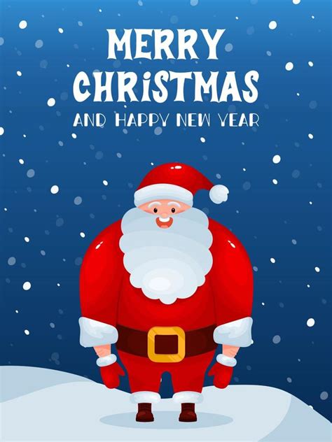 Christmas Card Santa Claus Merry Christmas 14718941 Vector Art At