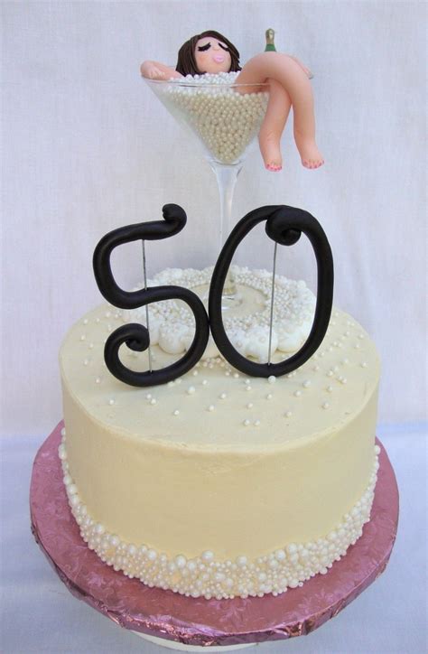 Female 50th Birthday Cakes Champagne Bubble Bath 50th Cake Funny 50th