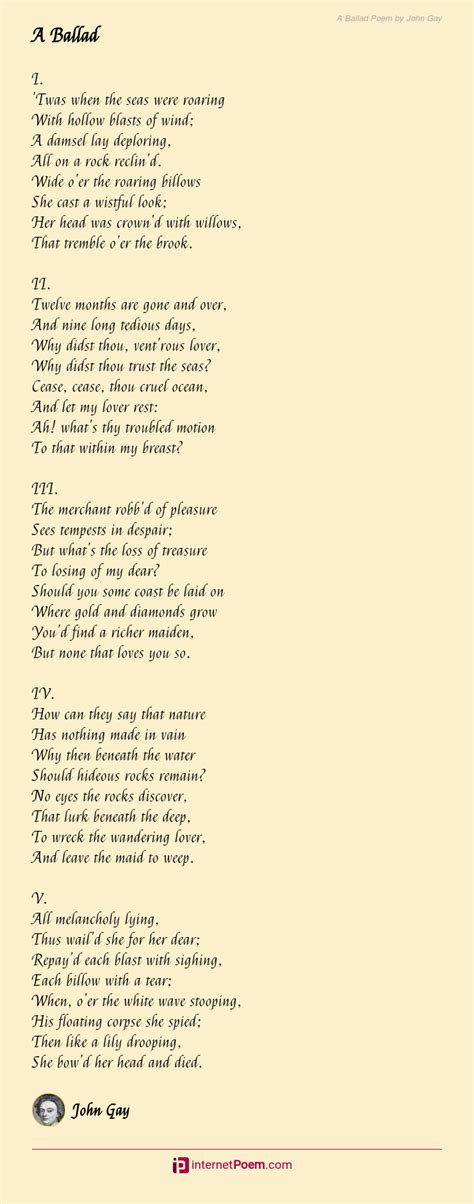 A Ballad Poem By John Gay