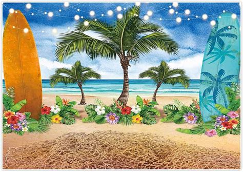 Allenjoy 7x5ft Summer Aloha Luau Party Backdrop For