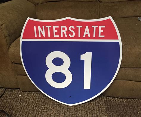 Vintage Original Interstate 81 Sign Highway Shield New Old Stock Metal