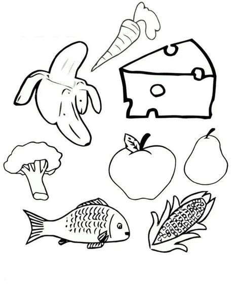 Dibujos De Buenos Alimentos Para Colorear Para Colorear Pintar E