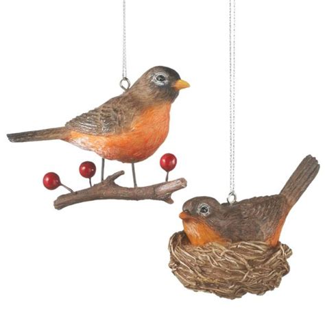 Robin Bird Christmas Ornaments Set Of Bird Christmas Ornaments