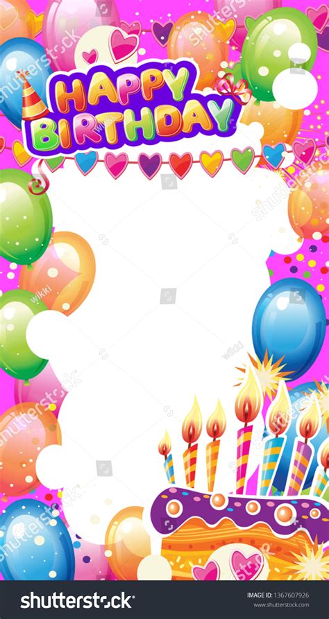 Template Birthday Card Place Text Stock Vector Royalty Free