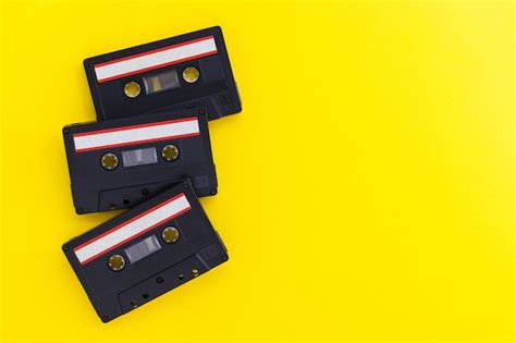 premium photo retro audio tape cassettes from 80s and 90s isolated