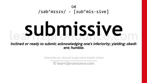 Pronunciation Of Submissive Definition Of Submissive Youtube