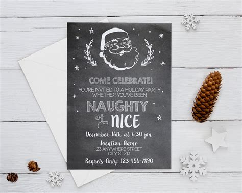 Naughty Or Nice Christmas Invitation Goprintplus