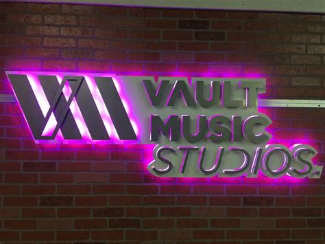 Awesome music studio signage creates the perfect vibe. Custom LED logo ...