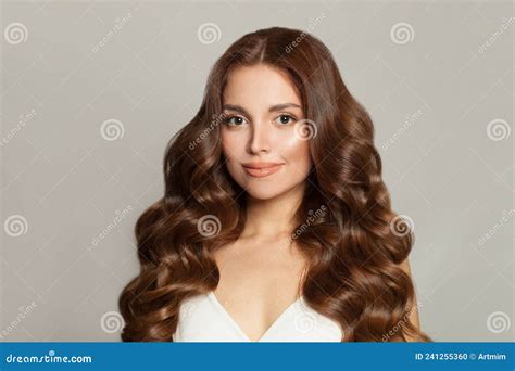 Beautiful Female Model With Long And Shiny Wavy Hair Beauty Woman