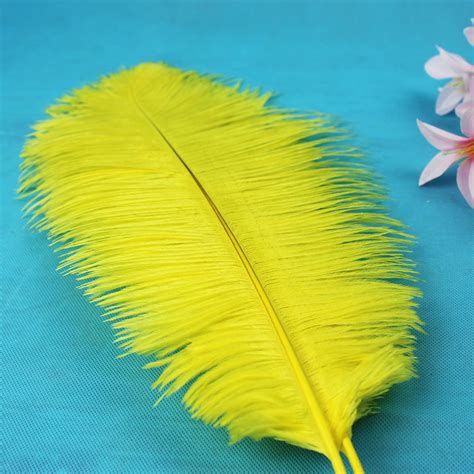 10 PCS nature beautiful yellow ostrich feathers wholesale 50 to 55 cm / 20 to 22 inches ...