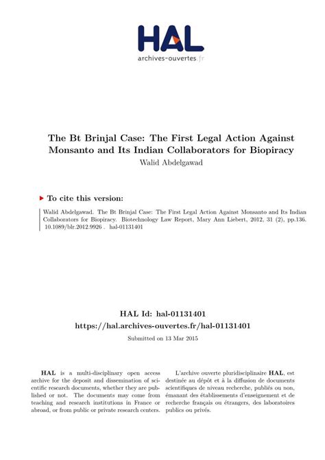 The Bt Brinjal Case The First Legal Action Against Monsanto And Its Indian Collaborators For