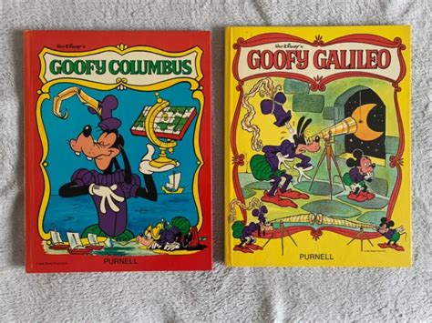 Walt Disneys Goofy Columbus And Goofy Galileo Book 1977 Excellent