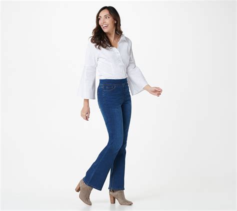 Denim And Co Regular Cozy Touch Denim Pull On Bootcut Jeans