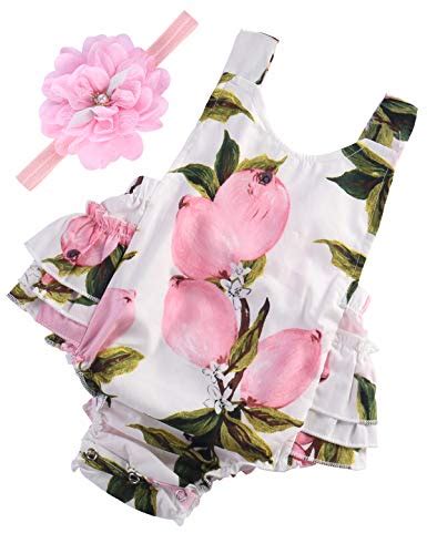 Baby Girls Floral Ruffles Romper Summer Clothesa87 12 Monthssize M