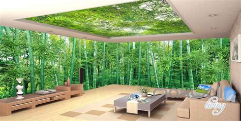 3d Large Bamboo Forest Ceiling Entire Living Room