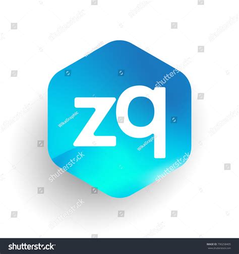 Letter Zq Logo Hexagon Shape Colorful Stock Vector Royalty Free