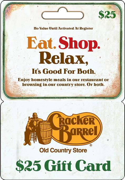 Cracker Barrel 25 Gift Card CRACKER BARREL 25 Best Buy