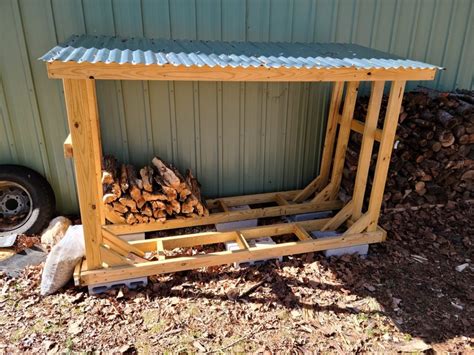 Making A Diy Covered Firewood Rack Holder Building Strong