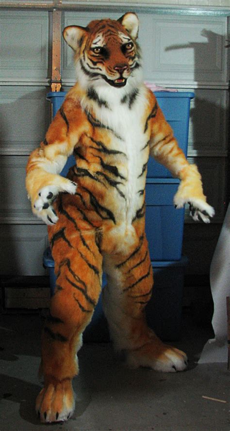Tiger Stand By Feralfacade On Deviantart Fursuit Furry Furry Costume