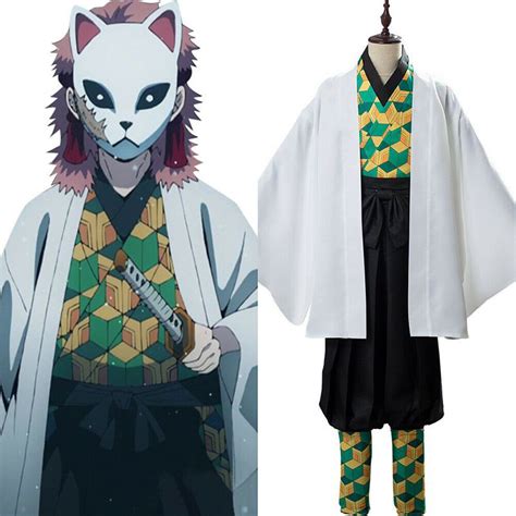 Demon Slayer Kimetsu No Yaiba Sabito Cosplay Costume Kimono Cloak Outfit FullSet Shopee Thailand