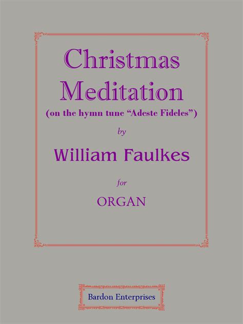 Christmas Meditation Sheet Organ Music
