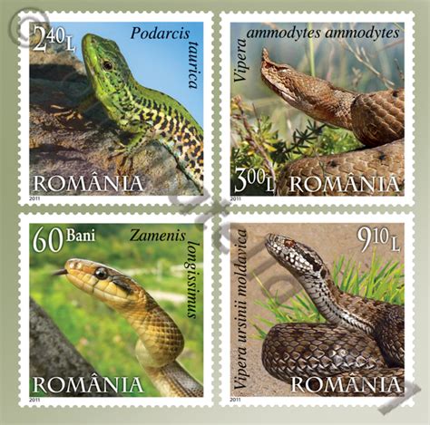 My World Of Stamps Reptiles Romania 2011